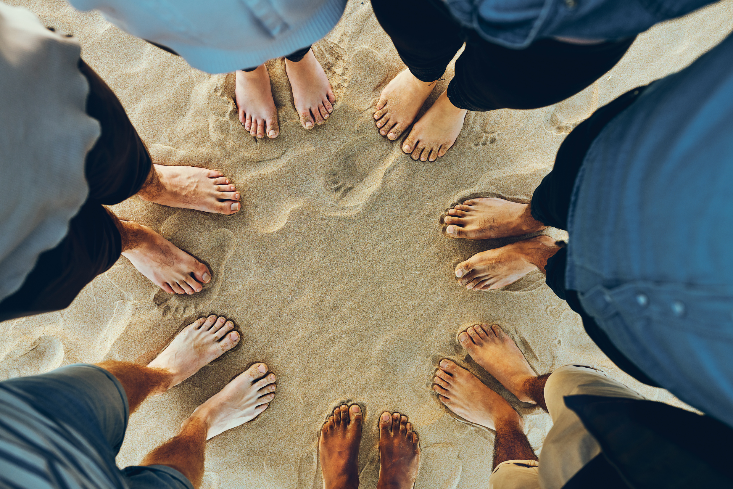 Barefooted at the beach